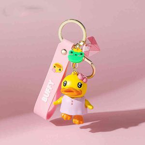 Cartoon B.duck Little Yellow Duck Keychain for Women Bag Pendant Creative Doll Backpack Key Accessorie Keyring Car Upscale Gift 3609