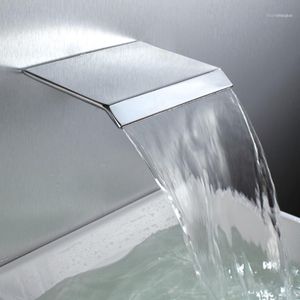 Wall Mounted Waterfall Tub Spout Bathroom Fixtures High Flow Filled Sprinkler For Sink Faucet Chrome1