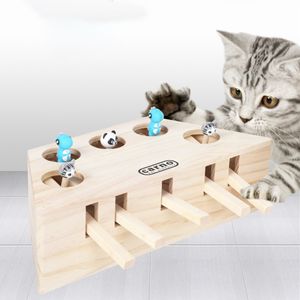 Cat Interactive Toy Pet Play Catch Hunt Toys Chase Mouse Solid Wooden Interactive Maze Kitten Hit Hamster