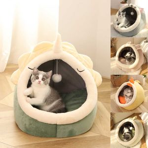 Kedi Pad Tatlı Kedi Yatak Sıcak Pet Sepet Rahat Yavru Şezlong Yastık Kedi Evi Çadır Yıkanabilir Kediler için Çok Yumuşak Küçük Köpek Mat 210713
