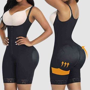 Bodysuit mulher corpo shaper cintura treinador thumble tumprodutos espartilho corset butt lifter banda plus size moldando cueca cueca 211112