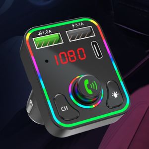 F3 car bluetooth FM transmitter Color LED Backlight PD charger kit MP3 player 3.1A Dual USB Adapter Wireless Audio Receiver