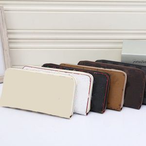 Moda Kolor List Długie Portfele Luksusowe Projektant Multi-Card Slots Duża Pojemność Mens Zipper Portfel Słynna Marka Plaid Ladies Coin Torebki Klasyczne Kobiety Torby Sprzęgła