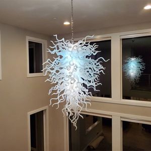 Chinesische LED-Kronleuchterlampe, Dekoration für neues Haus, Chihuly-Stil, Hängelampen, weiße Lichter, großer Kronleuchter aus Muranoglas, 32 x 52 Zoll