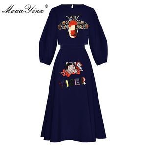 Fashion Designer Suit Spring Autumn Women Lantern Sleeve Insect Grovine Share Short Tops+Skirt Sidust a due pezzi 210524