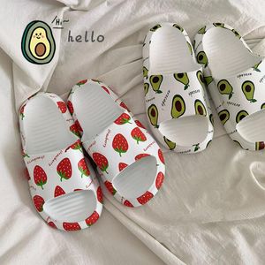 Slippers 2023 Avocado For Women Girls Summer Anti-slip Cute Strawberry Flat Heel Home Shoes Cartoon 36-41 Eva Adorable