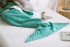 Gestrickte Meerjungfrauenschwanz-Decken, 3 Größen, für Erwachsene, Kinder und Kleinkinder, Decke, Fabrikpreis, Experten-Design, Qualität, neuester Stil, Originalstatus
