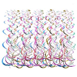 Украшение вечеринки 5pcs foil spiral swirls стримеры гирлянда висящая баннерная сцена макет детского душа свадьба на день рождения воздушный шар