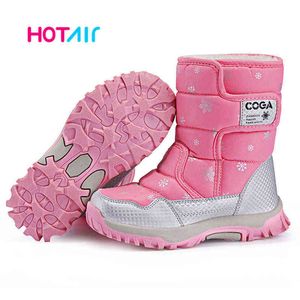 Girls shoes Pink Boots 2020 style Kids snow boot winter warm fur antiskid outsole plus size 27 to 38 children Boots For Girls G1210