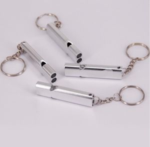 Two-hole whistle Outdoor Aluminum Emergency Survival Keychain For Camping Hiking Sport Tools Multifunctiona Hunting