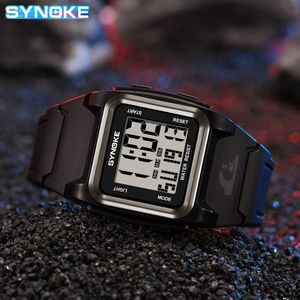 Military Sport Watch Mens Synoke Brand Roby Square Square Orologio da uomo LCD Digitale orologio da polso Digital Timing atm Orologio impermeabile G1022
