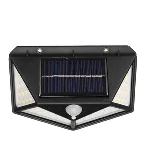 100LED Lampada da parete con sensore di movimento solare Lampada da giardino per esterni Illuminazione di sicurezza impermeabile per percorso domestico - Nero. SPEDIZIONE GRATUITA su ordini idonei