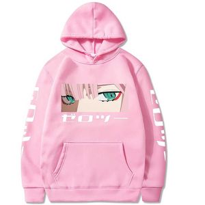 Noll två utskrift hoodies älskling i franxx tryckta hoodies för män / kvinnor streetwear hoodie män hajuku lösa hip hop hoodies y0816