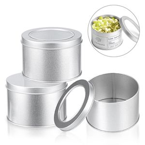 Round Metal Tin Can Container Solid Bottom 90x60mm Box Craft DIY With Clear Top Cookie Home Baking Mold Cake Pan