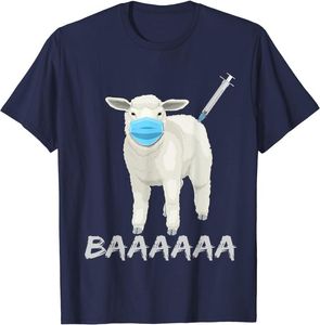 Erkek T-Shirt Yaz Pamuk Adam T-Shirt Koyun veya Koyun Anti Aşı ve Maske Baskı Sokak Rahat Nefes O-Boyun Boy Giysileri