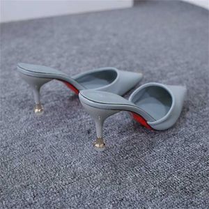 Estilo Mood Slipper Fashion Cat Heel Coreano Versátil Weighted High Shoes Use Sandálias Finas 211123