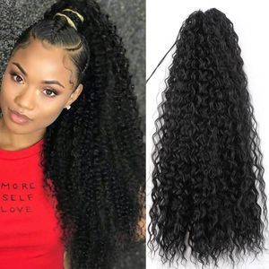 Synthetic Clip In Pony Tail Fake Hair Extension Ponytail Long Straight Wrap Around For Black Women Fashionable By Fashion Icon