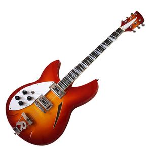Fabriksuttag-6 strängar CS vänsterhänt elektrisk gitarr med halv ihålig kropp, rosewood fretboard