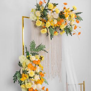 Wholesale silk wedding flowers arrangements for sale - Group buy Decorative Flowers Wreaths cm DIY Wedding Flower Wall Arrangement Supplies Silk Rose Hydrangea Artificial Row Decor Iron A