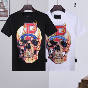 Филлип Plain Men футболка Геометрическая рисунка Summer Casual Tee Fashion Style Style Top Streetwear Свободная спортивная хип-хоп высокого качества 09