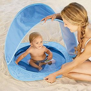 Toldos Para Piscinas al por mayor-Tiendas de campaña y refugios Baby Beach Tienda Impermeable a prueba de agua Sun Twning UV Proteger Sunshelter con piscina Kid Al aire libre Camping Sombrilla