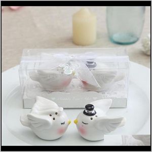 Party Favor Home Garden Drop dostawa 2021 Bridal Shower Favours szczęśliwie Ever After Love Birds Angel Salt and Pepper