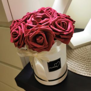 Couronnes De Fleurs Décoratives 30pcs 8cm Rose Mousse DIY Bouquet De Mariée Jolies Flwoers Artificielles Pour La Décoration De Mariage Maison Jardin Scrapbooking