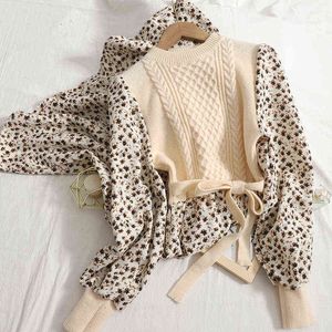 秋のセータードレスのための女性のスプライスプルオーバー包帯スリムな編み物のドレス冬の甘いコーデュロイ花柄プリントドレスvestidos g1214