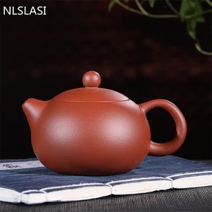 Yixing Tea Pot Purple Clay Xishi Tekanna Skönhet Vattenkokare Rå malm Handgjord Tea Set Slips Guanyin Puer 188 Ball Hole Filter 210621