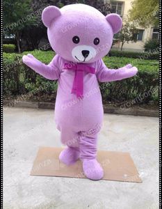 Costume della mascotte dell'orsacchiotto viola di Halloween Personaggio dei cartoni animati di alta qualità Personaggio a tema Anime Formato per adulti Natale Carnevale Festa di compleanno Vestito da esterno