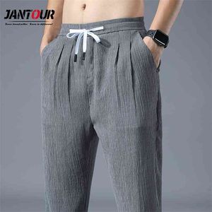 Marka Streetwear Lato Cienkie Hip Hop Harem Spodnie Mężczyźni Szary Casual Spodnie Joggers Drop 210715