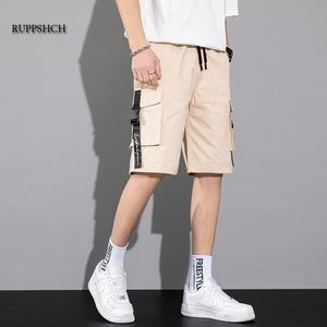 Camouflage Loose Cargo Shorts Men Cool Sommar Militär Camo Kort Byxor Homme Cargo Shorts No Belt 210329