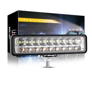 18 LED-lastbil Arbetslampa 54W Vattentät Nödljus Gul och Vit Dual Color Dim Driving Lights 12-24V