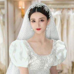 Fermagli per capelli Barrettes Stile coreano Corona Gioielli di moda Strass Parrucchiere Diadema Fascia per capelli Accessori da sposa Fiocco di neve Fascia per capelli