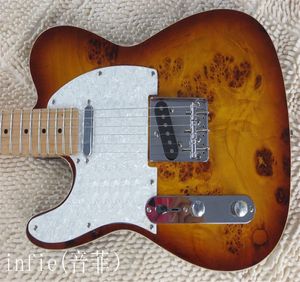 2022 Top Quality Maple fingerboard F Left Handed Telecaster Sunburst Electric Guitar White Guard Board
