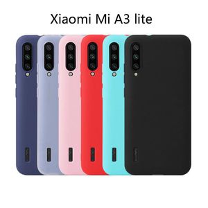 Telefonväskor för Xiaomi Mi A3 Lite Matte Silikon Mjukt baksida För Xiaomi Mia3 Lite Back Protect Skin Silicon Cover