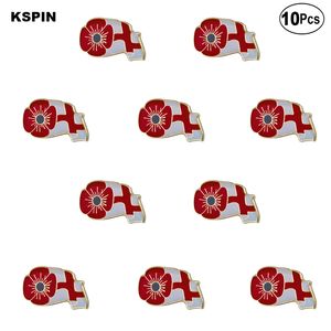 Poppy Flower England Lapel Pin Flag Badge Brosch Pins Badges 10st mycket