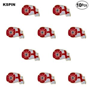 Poppy Flower Inglaterra Lapela Pin Badge Brooch Pins Emblemas 10pcs muito