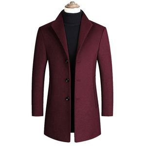 Men Wool Blends Coats Autumn Winter Solid Color High Quality Jacket Luxurious Brand Clothing