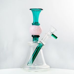 Mini narghilè Perc dritto con bong in vetro a forma di palla Ciotola per tubi d'acqua Jiont 14mm Olio inebriante femminile Dab Rig N Fori Percolatore XL-2091