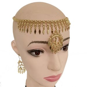 Cabelo Banhado venda por atacado-Acessórios de cabelo na moda francês para meninas banhado a ouro bordeiras cadeia nupcial árabe luxo casamento noiva jóias