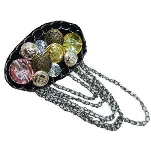 CirGen,fashion women cool Gun black Chains tassels Acrylic epaulet epaulette / shoulder board knot Brooches Jewelry Item