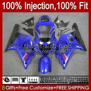 Injection Mold For SUZUKI GSXR 600 750 CC GSXR600 K1 01-03 Body 37No.64 GSXR750 GSXR-750 600CC 750CC 2001 2002 2003 GSXR-600 GSX-R750 01 02 03 OEM Fairing all glossy blue