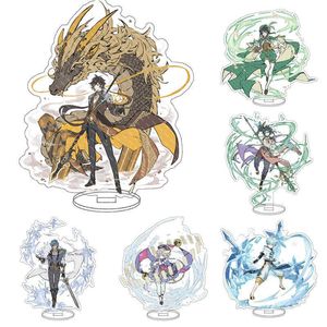 Anime spel Genshin Impact Acrylic Figur Stand Modell Plate Desk Inredning Stående Sign Klee Keqing Qiqi fans Gifts G1019