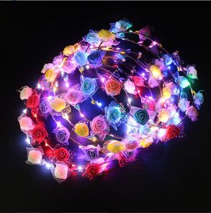 2022 Novo LED LIGH ACIMA CHEADE BANDEIRA MULHENS Meninas piscando Headwear Acessórios de Cabelo Concerto Glow Partido Suprimentos Halloween Xmas presentes