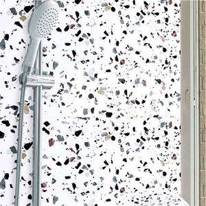 Bathroom kitchen toilet floor stickers waterproof self-adhesive wallpaper ground non-slip balcony tiles thick and wear-resistant 210722