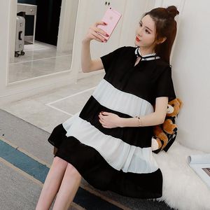 Maternity Dresses Summer Short Sleeve Dress Stripped Pregnancy For Pregnant Women Casual Styles Plus Size