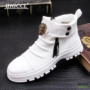 Anty-Wrinkle End New Love High Gang Martin Buty ślubne buty Punk Comfort Shoe Chaussure Homme Luxe Marque A23 971 919