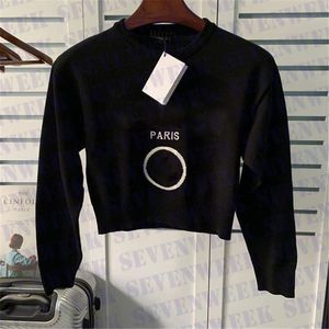 Baumwoll-Strickhemden, langärmelige Pullover für Damen, klassisches Sweatshirt mit Buchstabenmuster, modische Kleidung