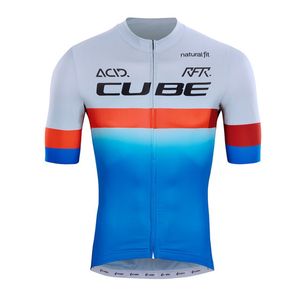 Pro Team Cube Cykling Jersey Mens Sommar Snabb Torka Sport Uniform Mountain Bike T Shirts Väg Cykel Toppar Racing Kläder Utomhus Sportkläder Y21041276